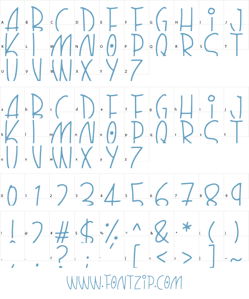 Quirky Thins Font Character